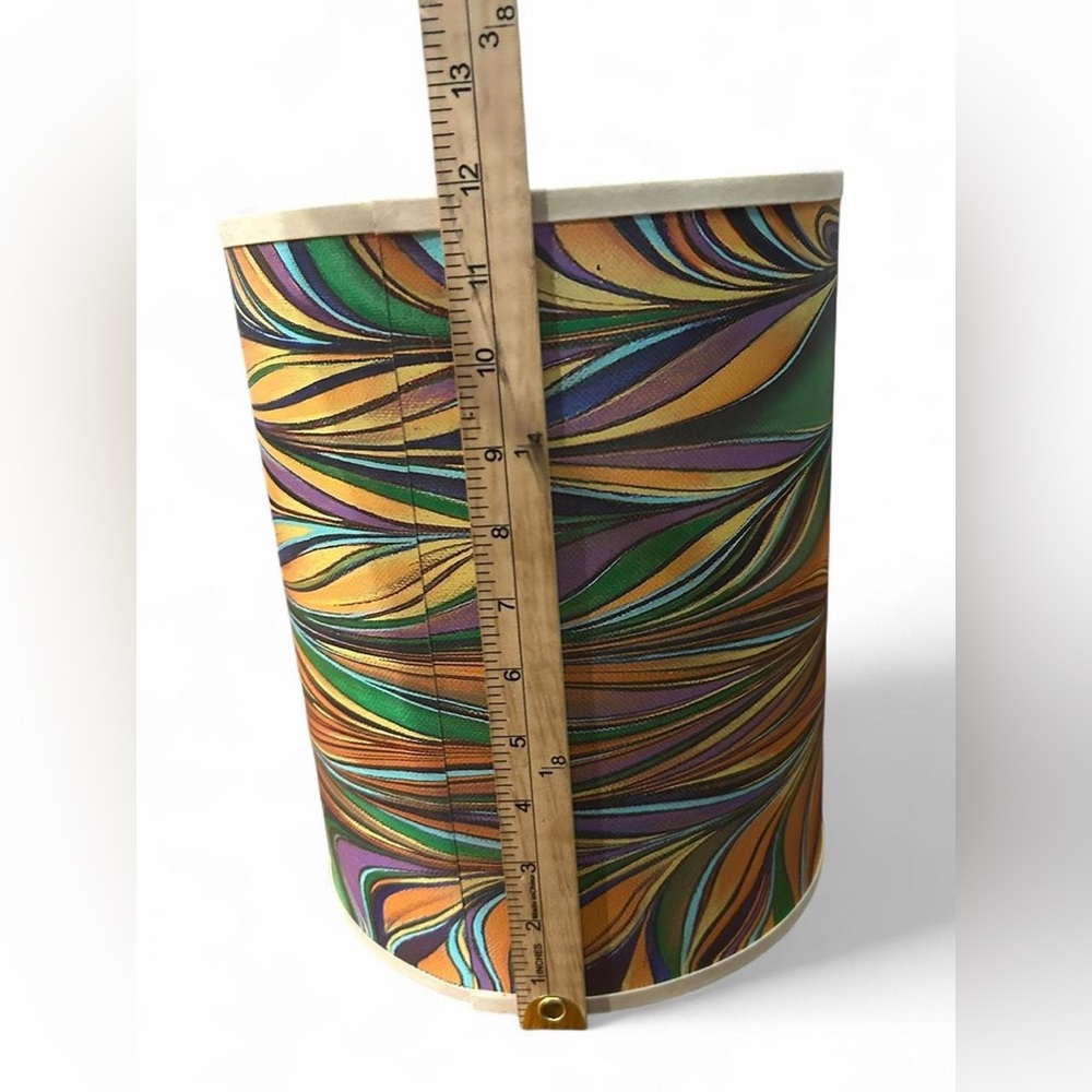 Vintage cylinder Lamp shade With Psychedelic pattern and colors - Picture 6 of 7